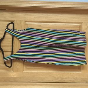 Dolls Kill Pastel Rainbow Striped Mini Dress